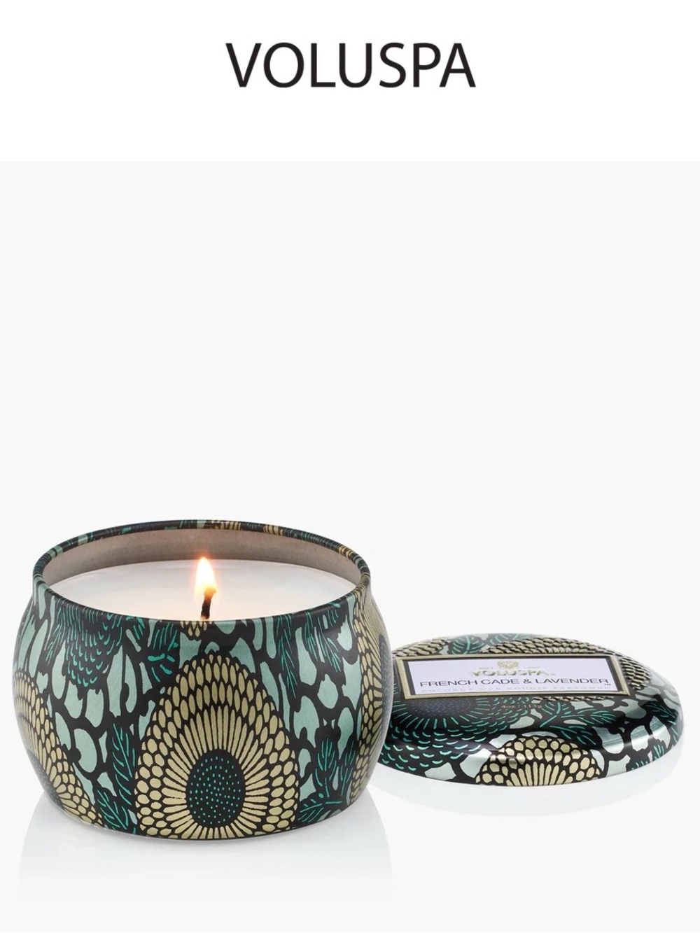 NEW Voluspa FRENCH CADE LAVENDER Mini Tin Candle, 4 oz